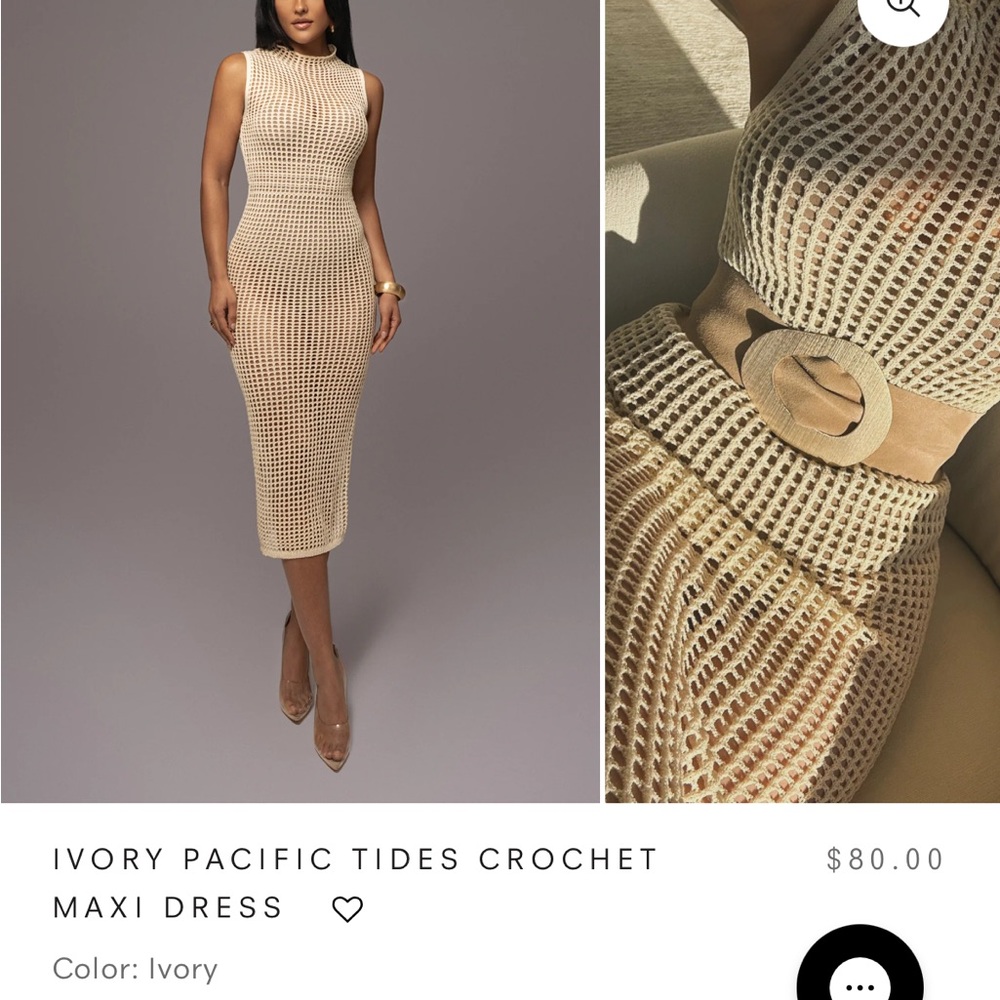 Ivory Crochet Maxi Dress